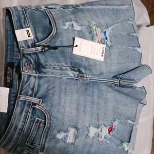 Judy Blue destroyed tie dye jean shorts